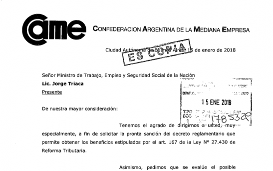 La CAME pidió una reducción de las cargas contributivas para las producciones primarias