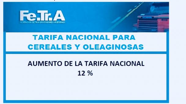 El transporte de granos con un incremento del 12% en la tarifa