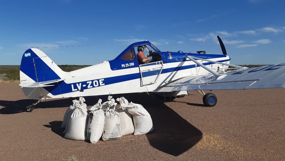 Se realizó aplicación de siembra aérea en 25 de Mayo