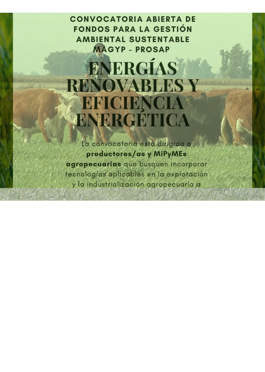 Convocatoria a productores agropecuarios para generar energías renovables