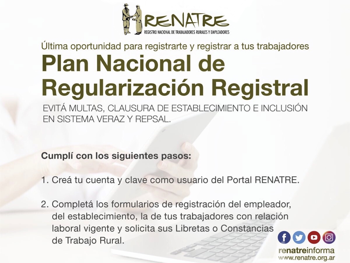 RENATRE lanzó un plan de regulación laboral