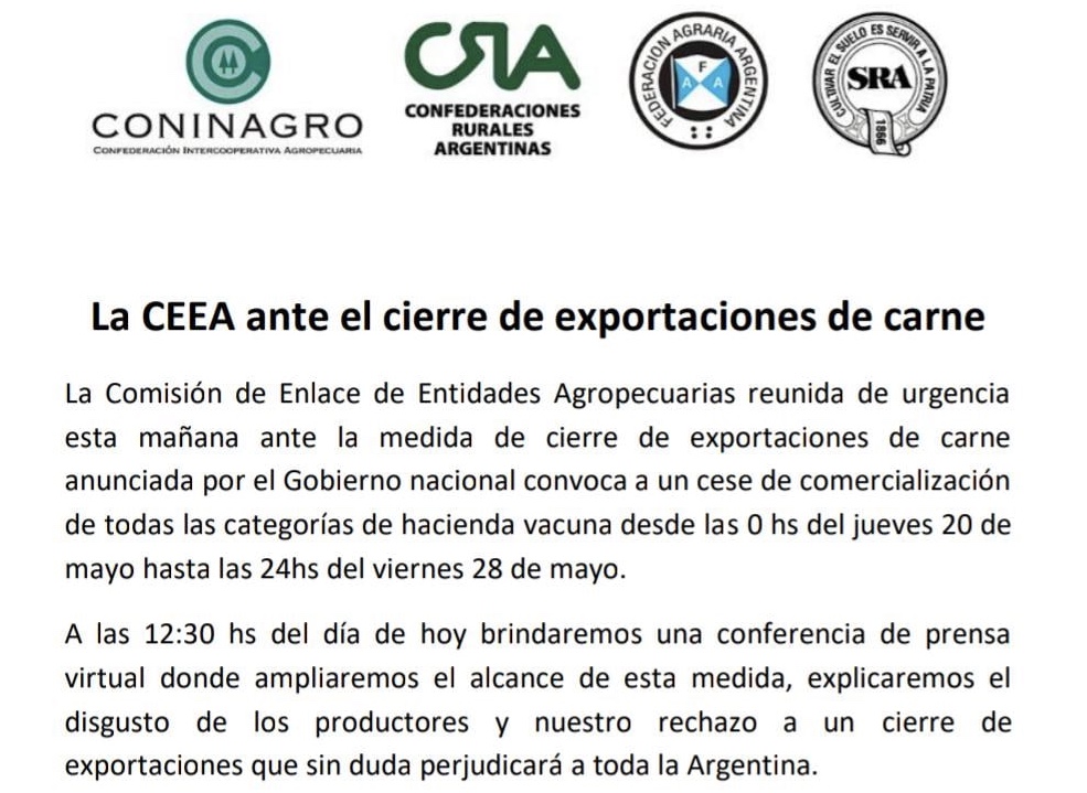 La convocatoria al cese de comercialización se mantiene