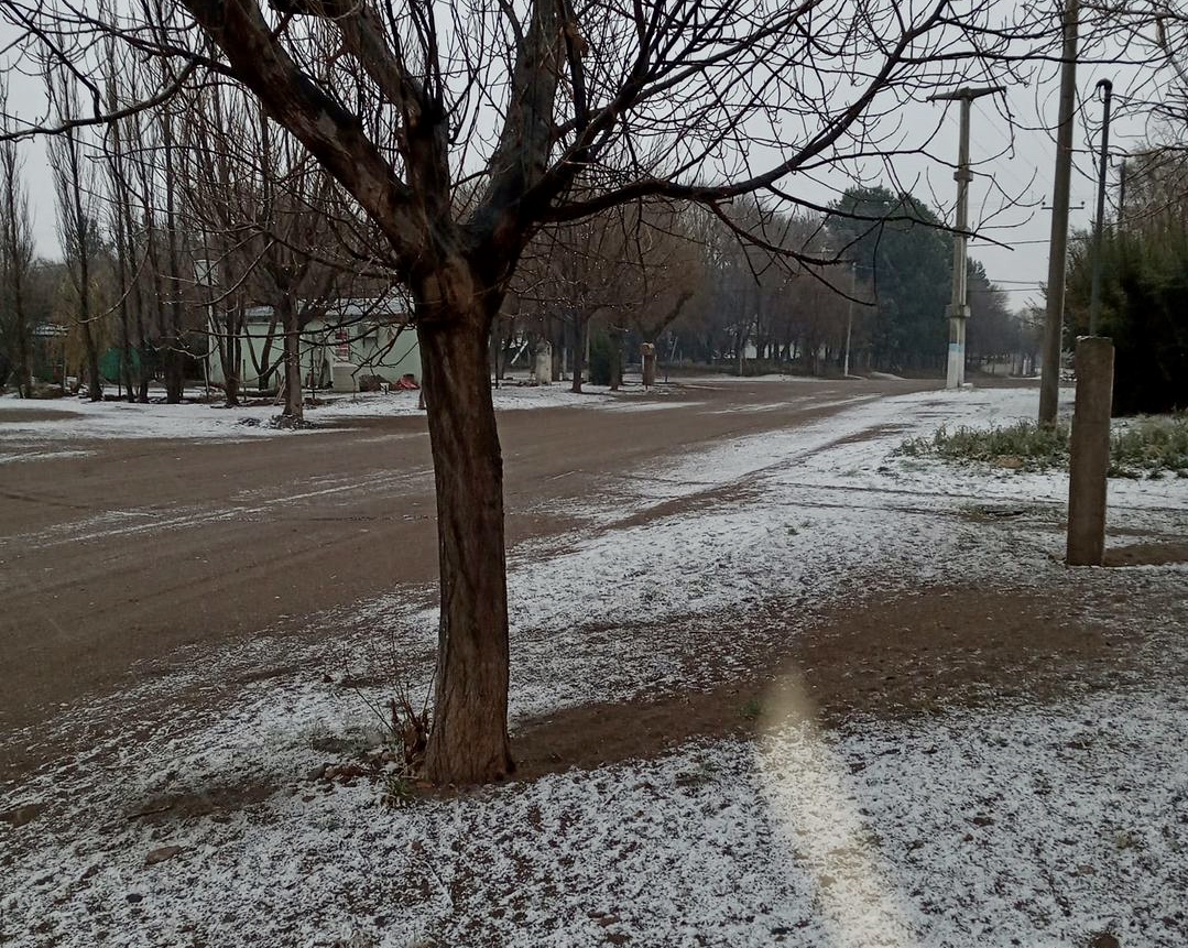 Un poco de nieve en La Pampa