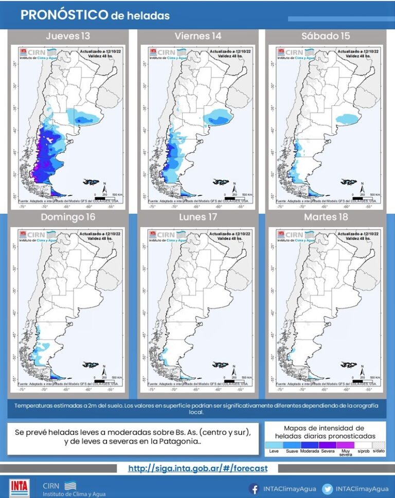 Alerta por la ocurrencia de heladas tardías en la zona núcleo – Rural ...